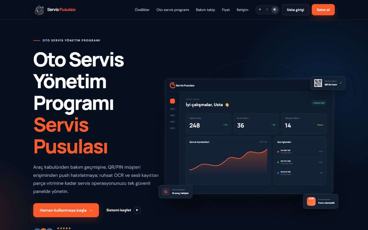Servis Pusulası paneli